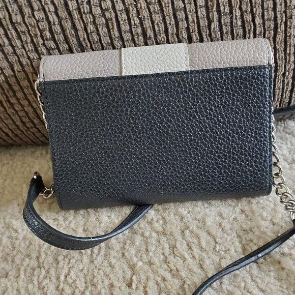 Nine West black Tan and Cream Crossbody Bag Silver Tone Accents - Picture 2 of 8